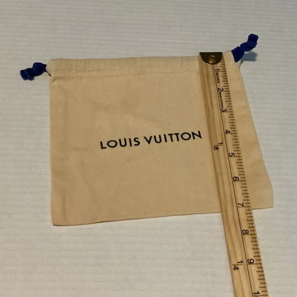 Authentic Louis Vuitton Cream empty bag with Blue Accents